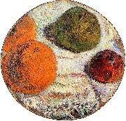 Paul Gauguin Tambourin decore des fruits oil painting on canvas